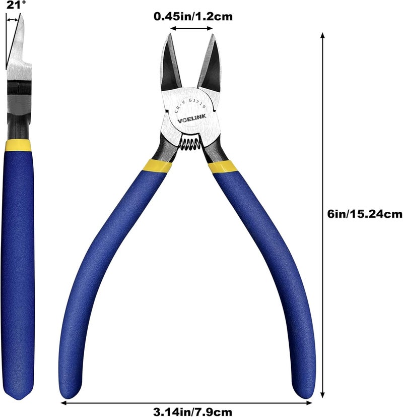 VCELINK Wire Cutters, 6-inch Side Cutter, CR-V Small Flush Cutter, 5 Pack Professional Small Wire Cutter with Spring-loaded for Artificial Flowers, Floral, Jewellery Making, and DIY Model Making - Image 4